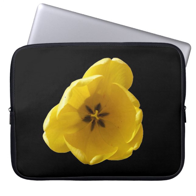 Bärbar gult Tulip-behållare Laptop Fodral (Framsidan)