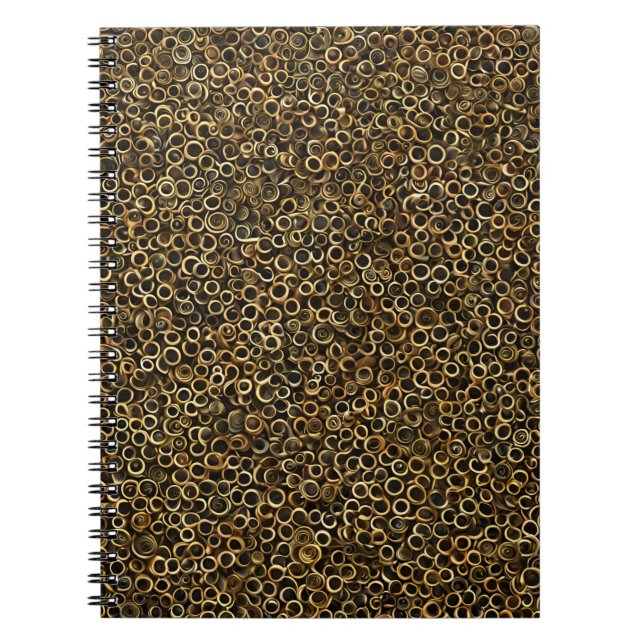 Bärbar gyllene Spiral-dator - Metallisk Mönster Anteckningsbok (Framsidan)