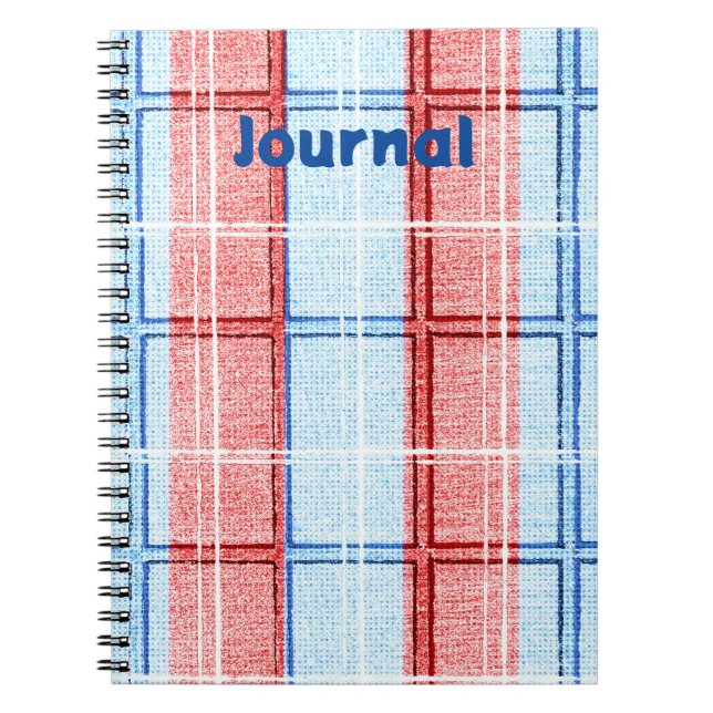 Bärbar Journal-dator med rött, vitt och blått Anteckningsbok (Framsidan)