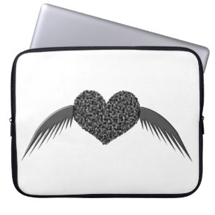 Bärbar Kärlek-hjärtstillestånd för gotin Winged Laptop Fodral