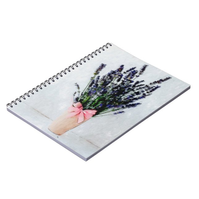 Bärbar Lavender Watercolor Bouquet-dator Anteckningsbok (Vänstra Sidan)