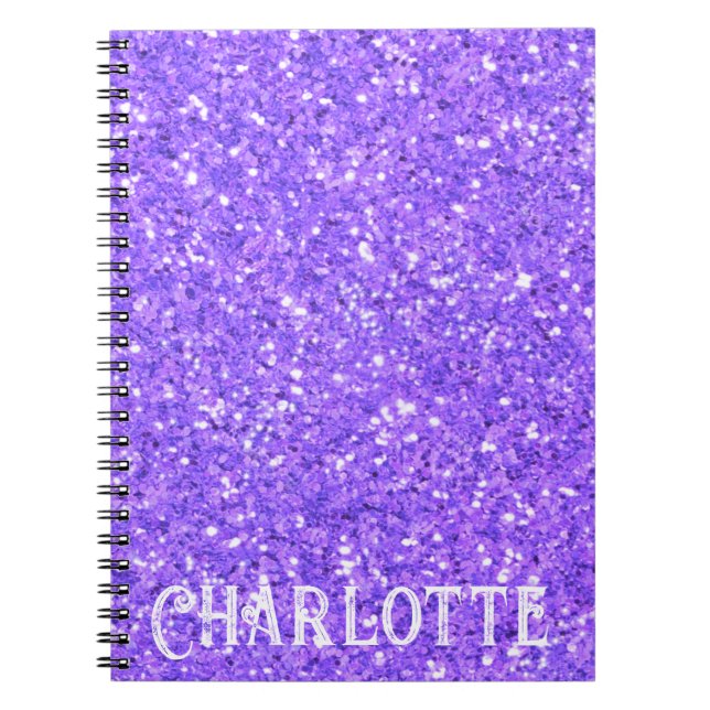 Bärbar lila glitter mönster-dator anteckningsbok (Framsidan)