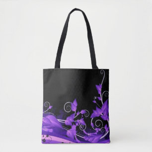 Bärbar Lila Vines Tote Bag Tygkasse