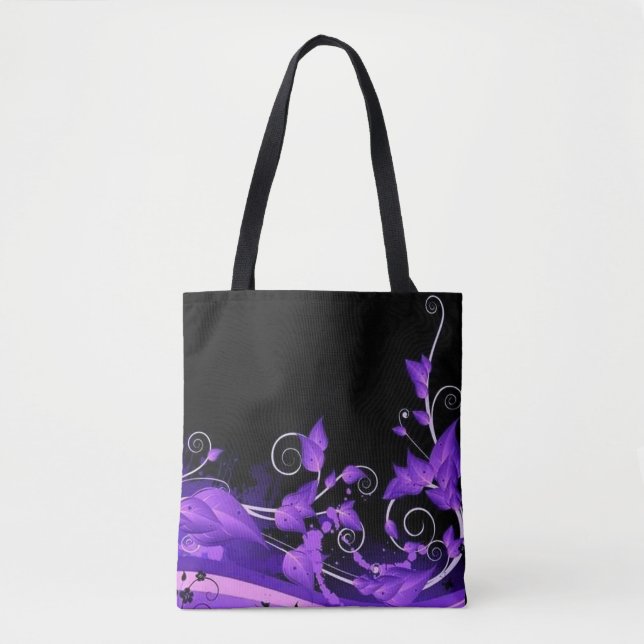 Bärbar Lila Vines Tote Bag Tygkasse (Framsida)