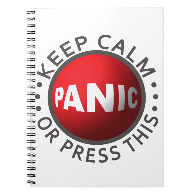 Bärbar Panic-knapp Anteckningsbok (Framsidan)
