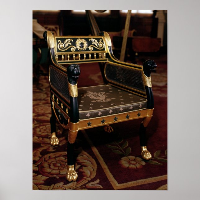 Bärbar pansarstol med gyltdetaljer poster (Framsidan)