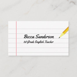 Bärbar Papper- och Gult Pencil-lärare Visitkort