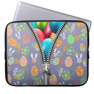 Bärbar påsk-säck - färgfull äggdesign laptop fodral