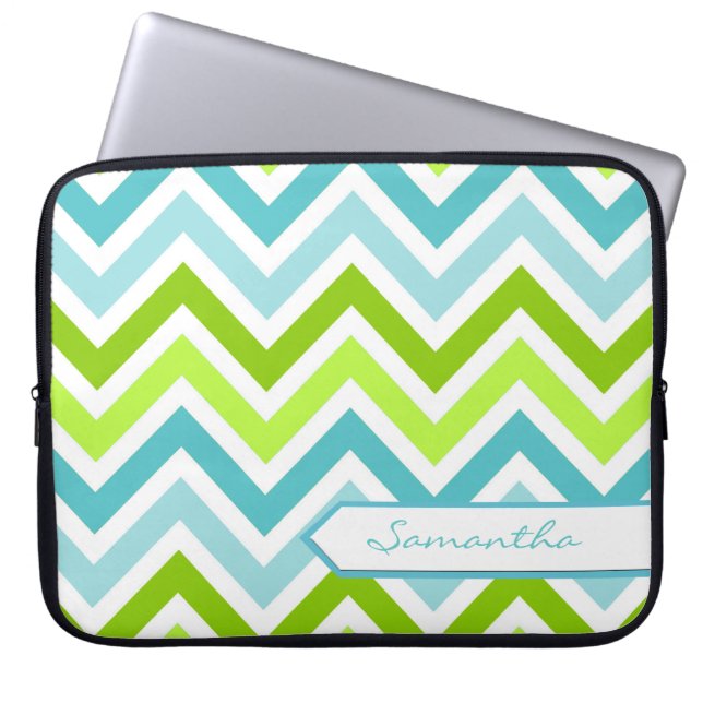 Bärbar personlig Chevron-säck Laptop Sleeve (Framsidan)