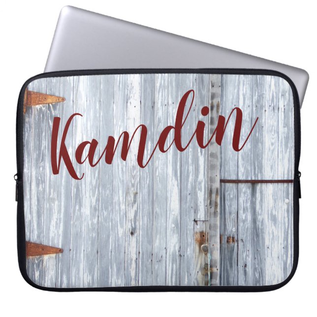 Bärbar personlig Fodral White Tvättar Wood Barn Do (Framsidan)