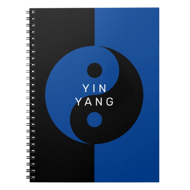 Bärbar personlig för Blue Yin- och Yang-symbol Anteckningsbok (Framsidan)