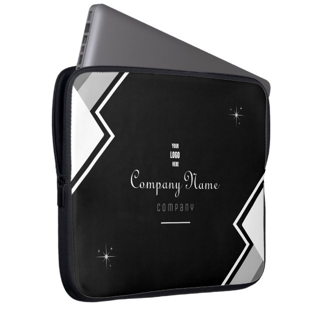 Bärbar Personlig för svart och vit modern Elegant Laptop Fodral (Framsidan Höger)