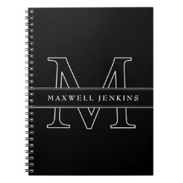 Bärbar personlig med Monogram och Namn Anteckningsbok