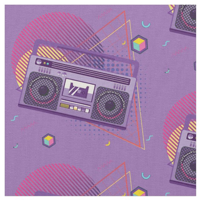 Bärbar radiokassettbandspelare för funky 80-tal, b tyg (Närbild)