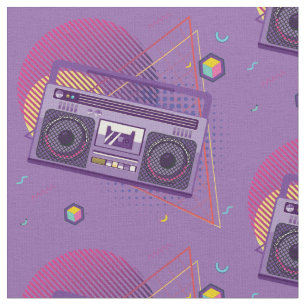 Bärbar radiokassettbandspelare för funky 80-tal, tyg