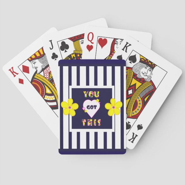 Bärbar, rand Gult Art Flower Casinokort (Baksidan)