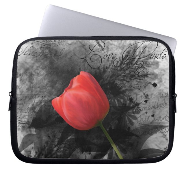 Bärbar röd tunna laptop sleeve (Framsidan)