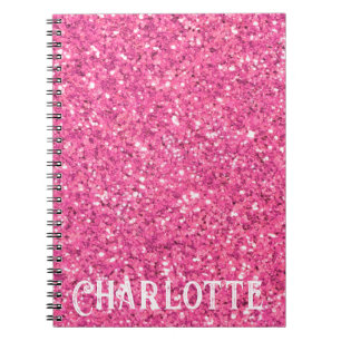 Bärbar rosa glitter mönster-dator anteckningsbok