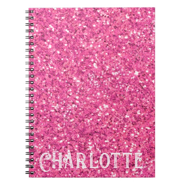Bärbar rosa glitter mönster-dator anteckningsbok (Framsidan)