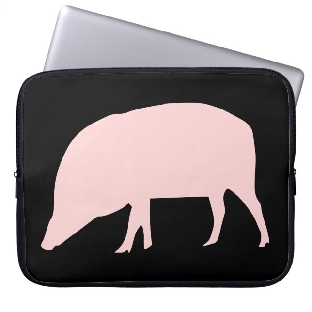 Bärbar rosa Gris-buss Laptop Sleeve (Framsidan)