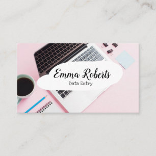 Bärbar Rosa, kvinnlig arbetsdatapost Visitkort