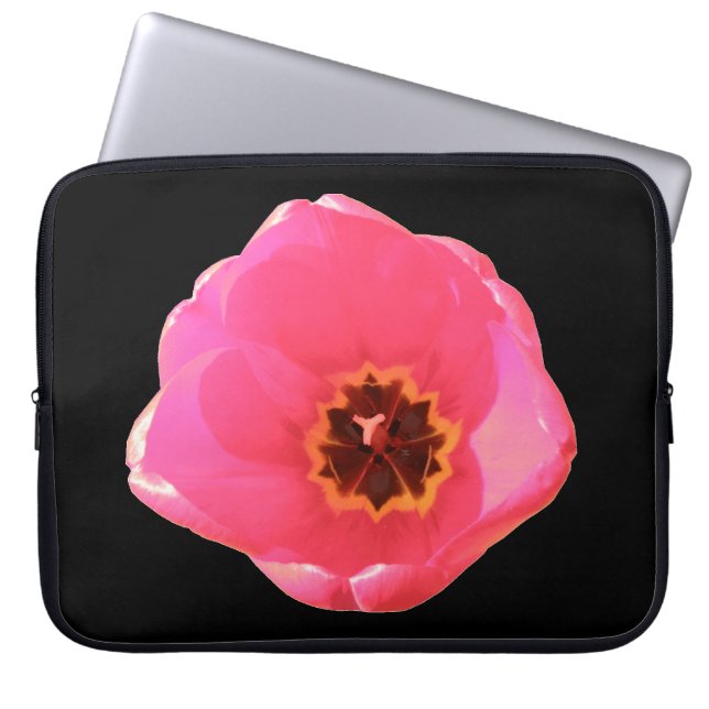 Bärbar rosa Tulip-behållare Laptop Sleeve (Framsidan)