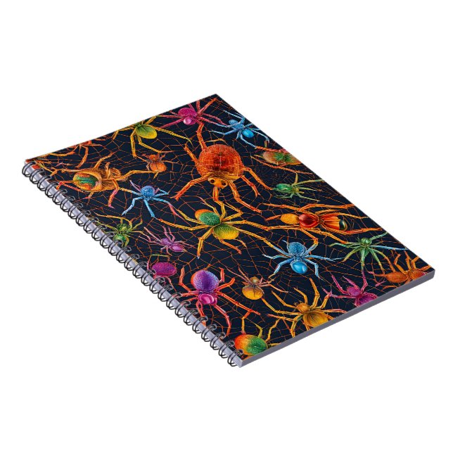 Bärbar Spindelnät - Bärbar design - färgstark desi Anteckningsbok (Högra Sidan)