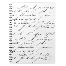 Bärbar spiral-dator - Fransk handskriftsexempel Anteckningsbok