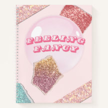 Bärbar spiral-dator - Rosa Glitter-dator