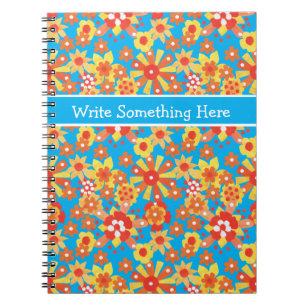 Bärbar spiral eller Journal: Ditzy Orange Flowers Anteckningsbok Med Spiral
