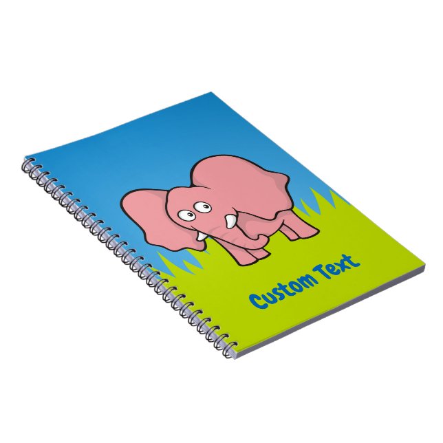 Bärbar tecknad för rosa av elefant anteckningsbok (Högra Sidan)