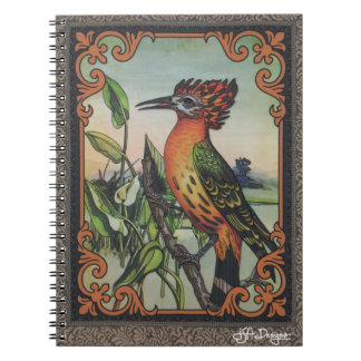 Bärbar textilvara av typen Textile Art Bird Anteckningsbok