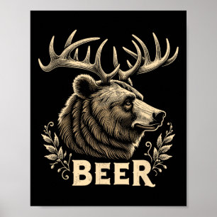 Bärbar utformning av Vintage med Hjort Antlers F Poster