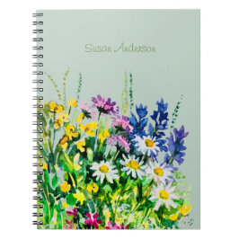 Bärbar vild sommarblommor anteckningsbok