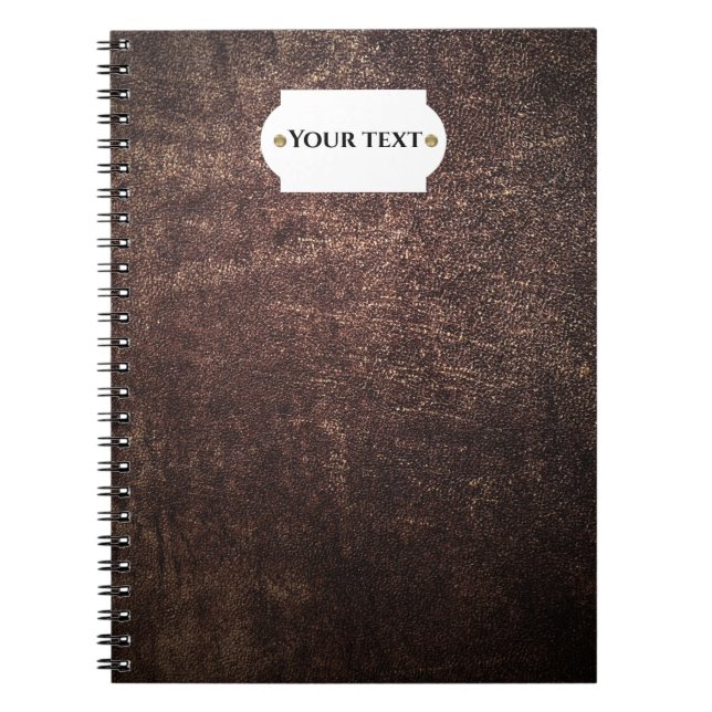 Bärbar vintage av brunt läder anteckningsbok (Framsidan)