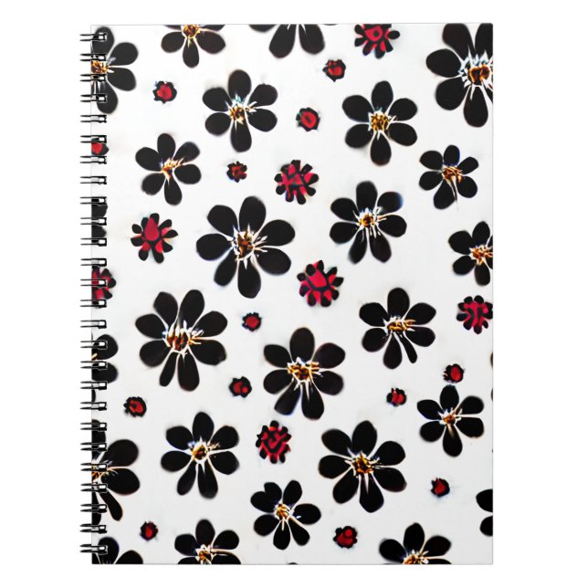 Bärbar vintage-Blommönster Anteckningsbok (Framsidan)