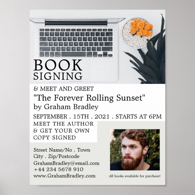 Bärbar Visning, Bok-signeringsreklam för skrivare Poster (Framsidan)