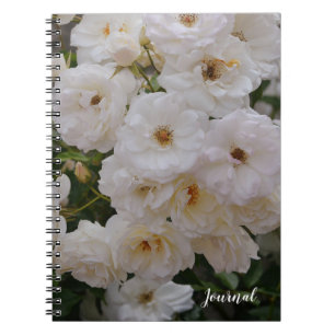 Bärbar vit ros-Blommigt-dator Journal Anteckningsbok