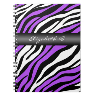 Bärbar zebra tryck Lila Mix-Personlig Anteckningsbok Med Spiral