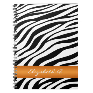 Bärbar zebra tryck Orange Rand Personlig-dator Anteckningsbok