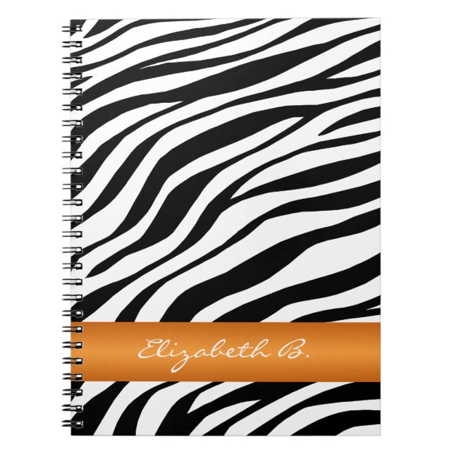 Bärbar zebra tryck Orange Rand Personlig-dator Anteckningsbok (Framsidan)
