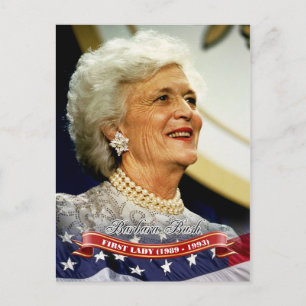 Barbara Bush, första Dam i USA Vykort