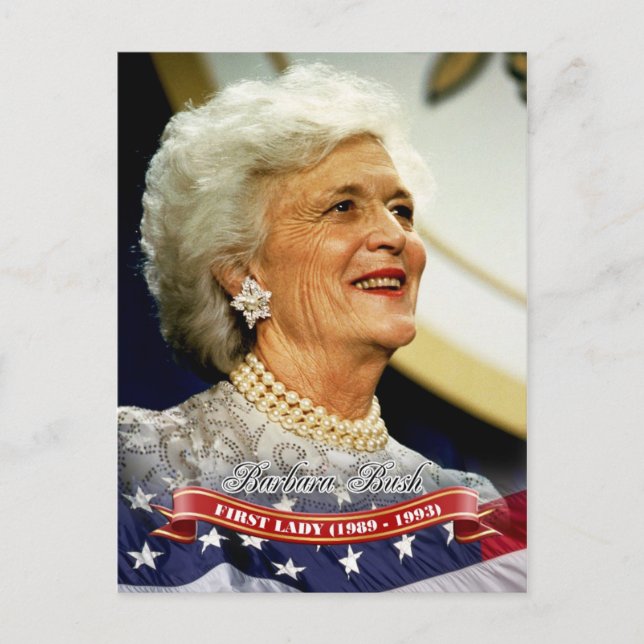 Barbara Bush, första Dam i USA Vykort (Framsida)