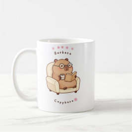 Barbara Capybara Läsande Bok Mysig Mysig Mugg