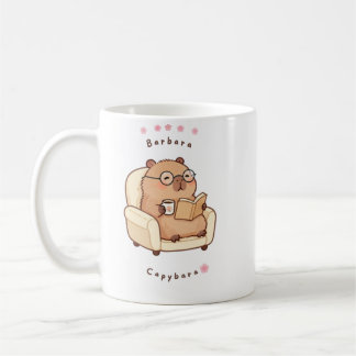 Barbara Capybara Läsande Bok Mysig Mysig Mugg