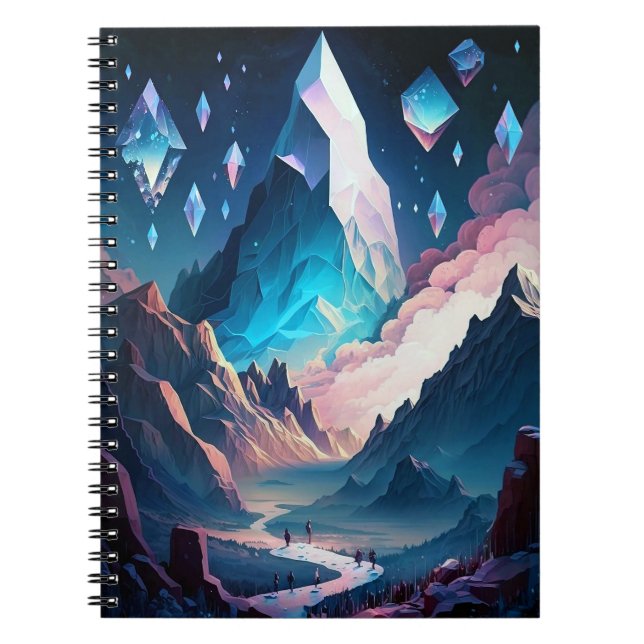 Bärbara Crystal Fantasy-berg Anteckningsbok (Framsidan)