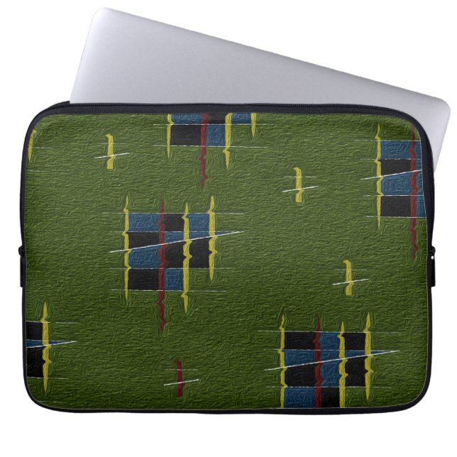 Bärbara datorn Olive Gren Heart Laptop Fodral (Framsidan)