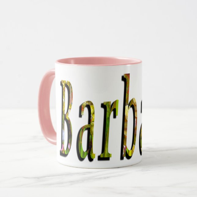 Barbara, Girls Namn Logotyp Mugg (Framsida vänster)