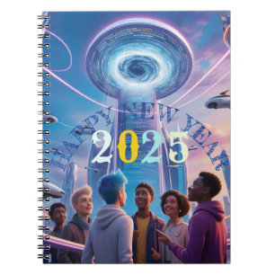 Bärbara Gott nytt år 2025-datorer Anteckningsbok