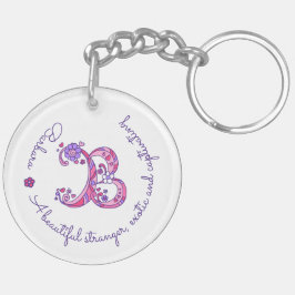 Barbara monogram känd och menande nyckelring för B